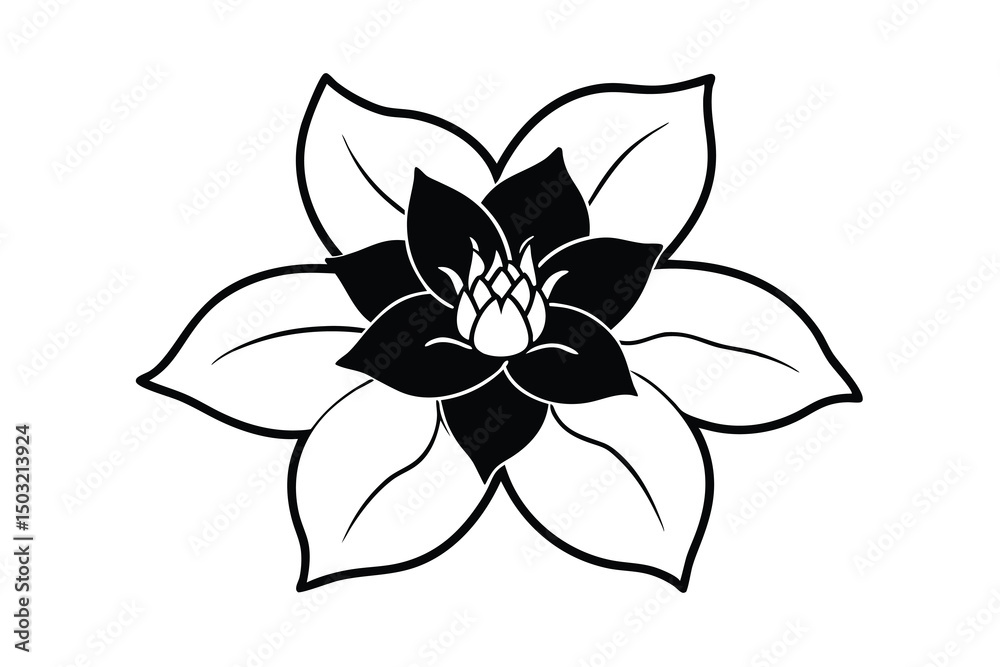 Obraz premium Elegant black and white floral design botanical illustration