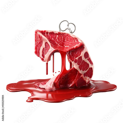 fresh raw meat isolated on transparent background