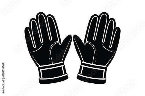 A pair of black leather gloves for driving or sports