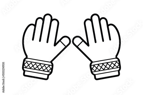 Two cartoon hands wearing cuffed gloves