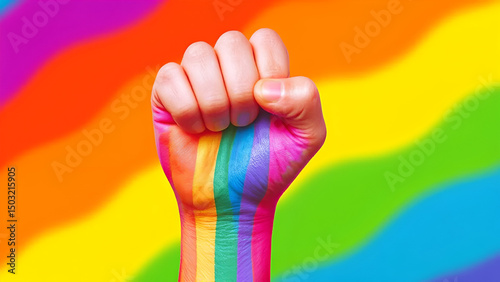 Rainbow Fist Raised in Support
 photo