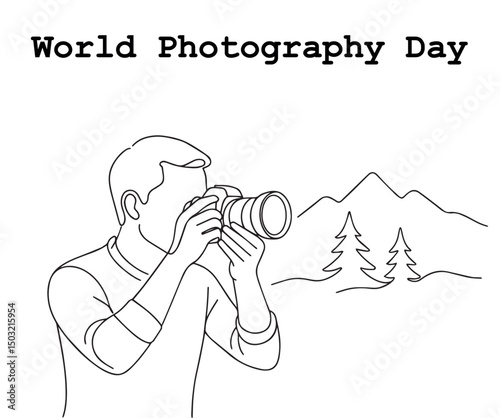 World photography day design line art