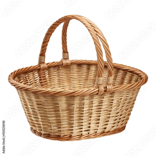 Empty basket isolated on transparent background