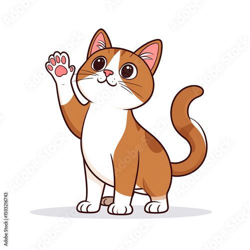 Untitled design - “Confused Cartoon Cat Reaching Out for Treats, Transparent Background
