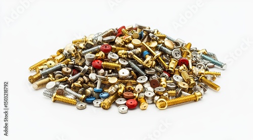 Wallpaper Mural Pile of assorted screws and bolts of various sizes and colors Torontodigital.ca