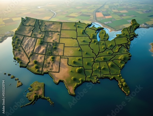 Aerial View of the United States A Stunning Geographic Representation