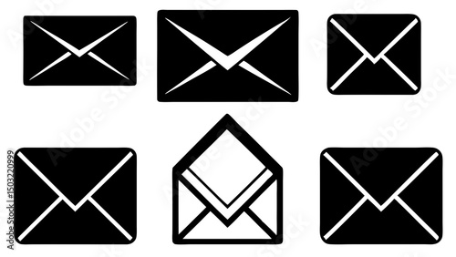 e mail icons Vector icon illustration silhouette Graphics design image white background