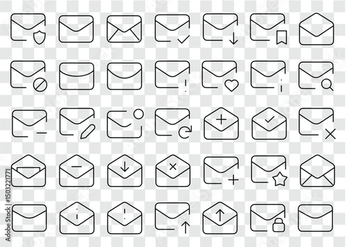 Email icon set illustration. Mail sign, Illustration vector graphic of Message Icon. Perfect for user interface, new application. eps10