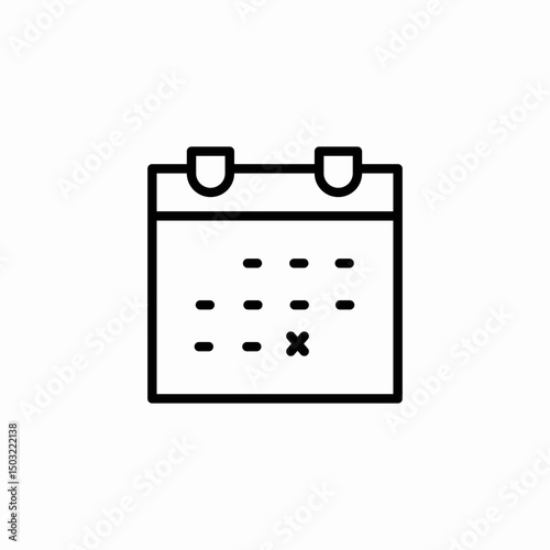 calendar cancel icon sign vector