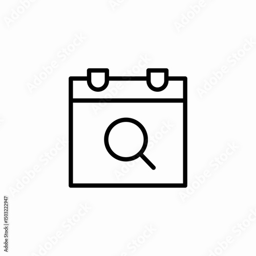 calendar zoom icon sign vector