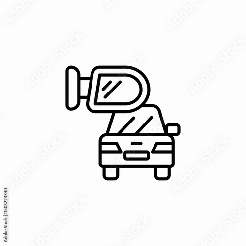 car mirror icon sign vector