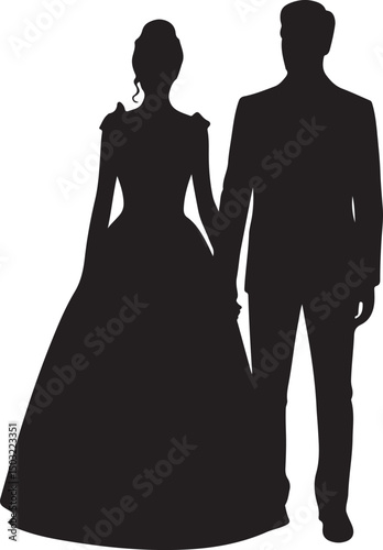 Bride and Groom Wedding Silhouette

Just Married Couple Vector Art

Elegant Wedding Moment Illustration

Romantic Bride & Groom Pose

Classic Wedding Couple Silhouette