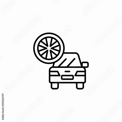 car wheel icon sign vector