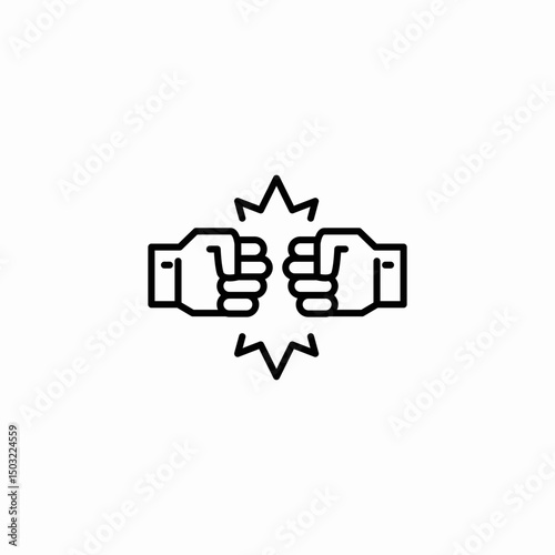 conflict fists icon sign vector
