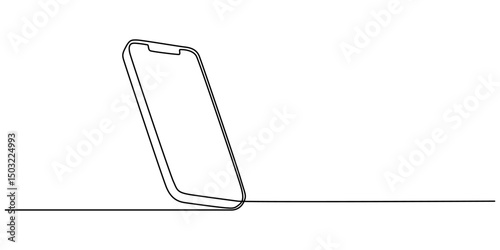 Smart phone icon continuous one line drawing with  isolate simple outline vector illustration, One continuous line drawing of smartphone vector illustration. Cellular phone monoline design. Technology