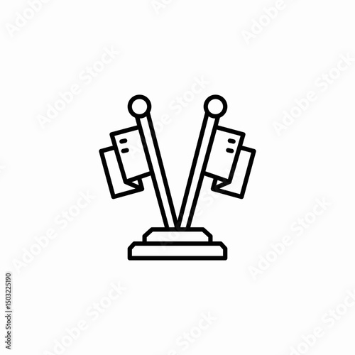 flag stand icon sign vector
