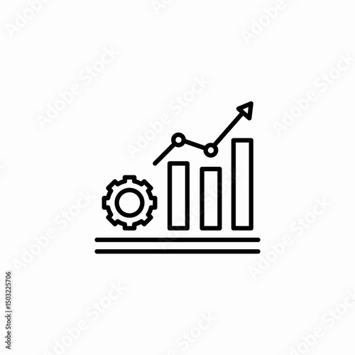 graph growth icon sign vector