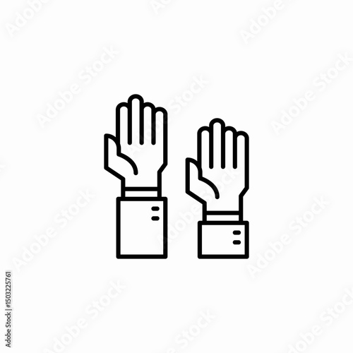 hands pray icon sign vector