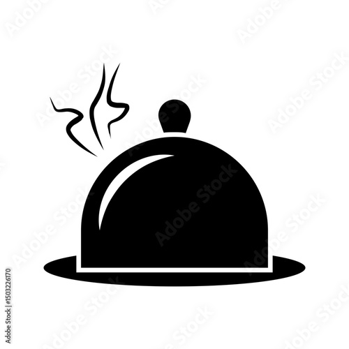 Restaurant glyph symbol for dining, great for hospitality or menu graphics.