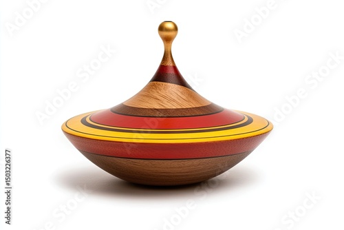 Colorful wooden spinning top (2)