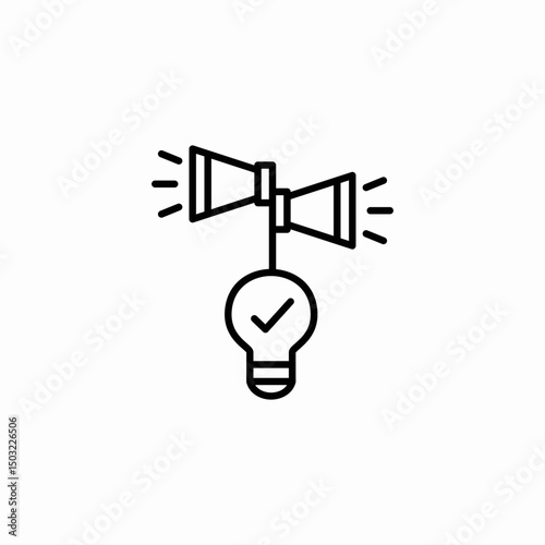 megaphone idea icon sign vector