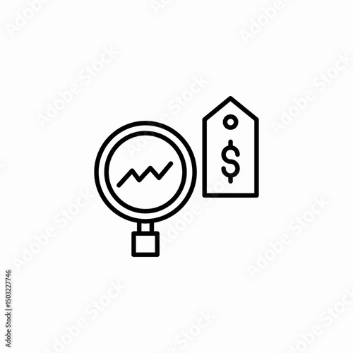 price analysis icon sign vector