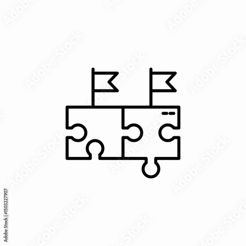 puzzle flags icon sign vector
