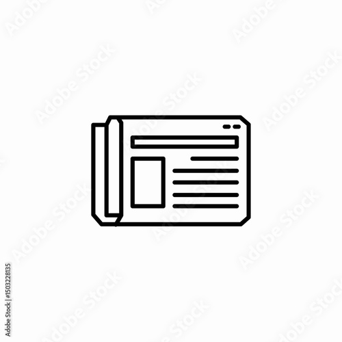 rolled newspaper icon sign vector