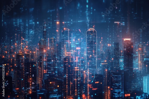 Wallpaper Mural Exploring digital transformation in tax invoicing with advanced technology and data visualization in a futuristic cityscape setting Torontodigital.ca