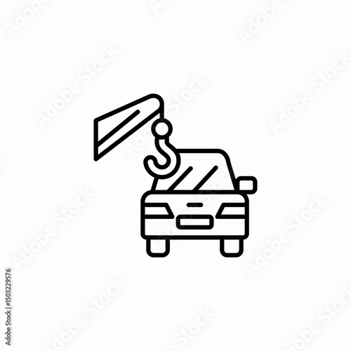 towing car icon sign vector