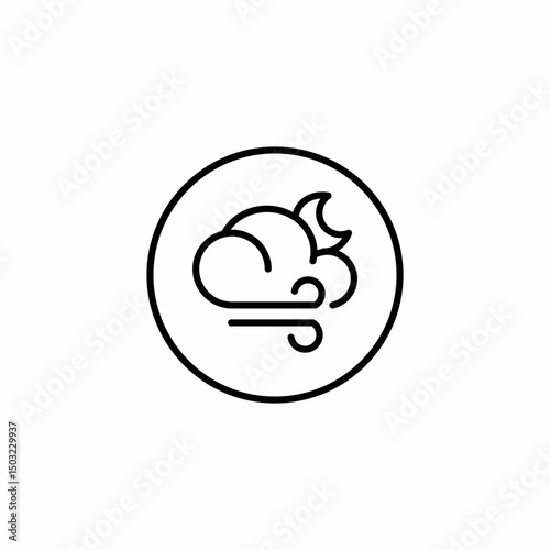windy cloud icon sign vector