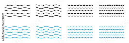 Wave lines pattern with ripples and squiggly strokes EPS 10 ..  