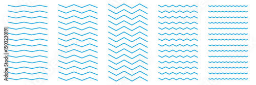 Wave lines pattern with ripples and squiggly strokes EPS 10 ..  