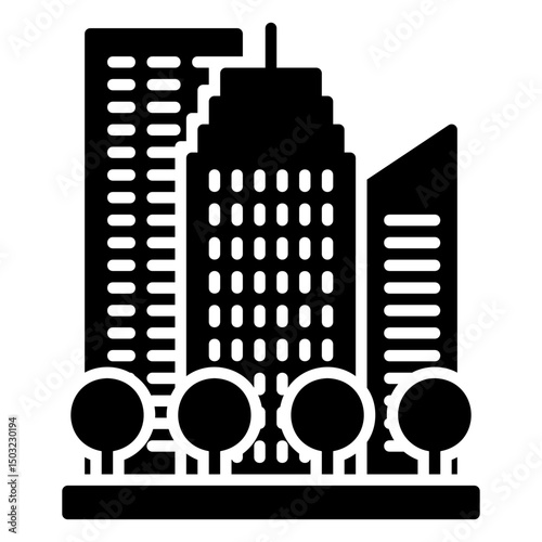 Icons of skyscrapers in a metropolitan city