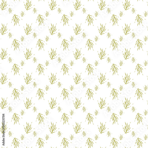 Seamless Pattern with Lavender Floral Design on White Background