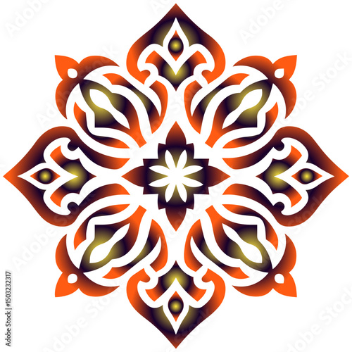 Splendid Islamic gold artwork enriched with harmonious arabesque patterns