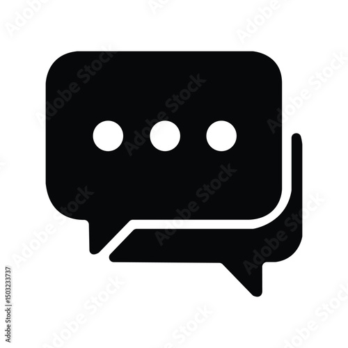 Black speech bubble icon vector graphic communication message chatting dialogue conversation symbol illustration design element graphic resource for web and print