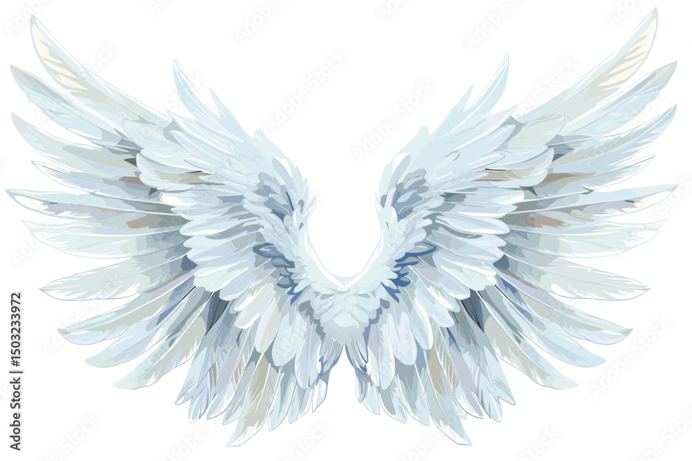 Obraz premium Wings illustration with engraving style concept 