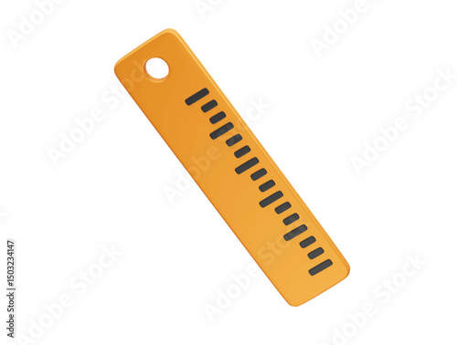 Ruler icon 3d rendering illustration