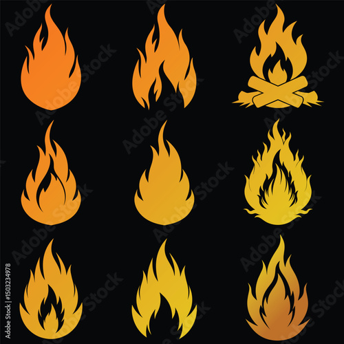 fire icons , fire icons set