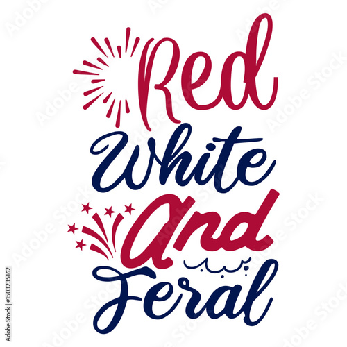 Red white and feral SVG Design
