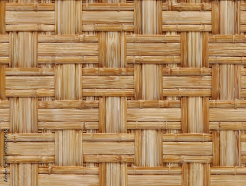 Woven Bamboo Texture: An intricate close-up showcases the beauty of woven bamboo, with its natural textures and patterns creating a warm and inviting aesthetic.