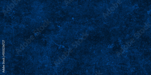 Abstract dark blue grunge natural smooth cement concrete floor and plaster dirty wall background texture. blue marble texture and blue paper texture. plastered long panoramic concrete wall background.