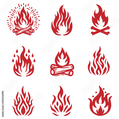 fire icons , fire icons set