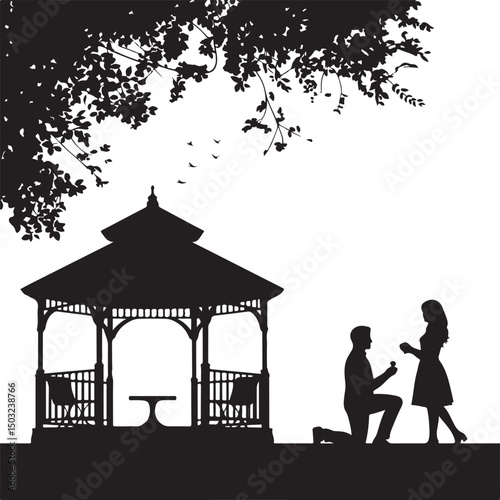 Bride and Groom Wedding Silhouette

Just Married Couple Vector Art

Elegant Wedding Moment Illustration

Romantic Bride & Groom Pose

Classic Wedding Couple Silhouette