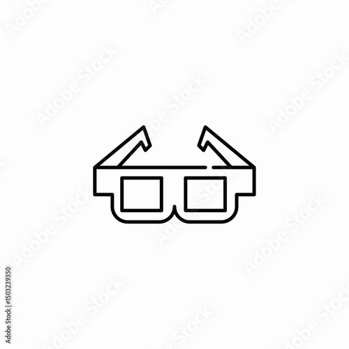 3d glasses icon sign vector