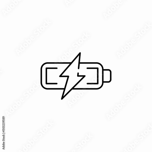 battery with lightning bolt inside icon sign vector