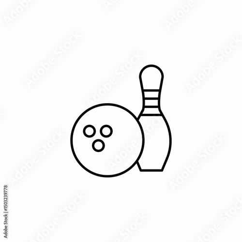 bowling ball and pin icon sign vector