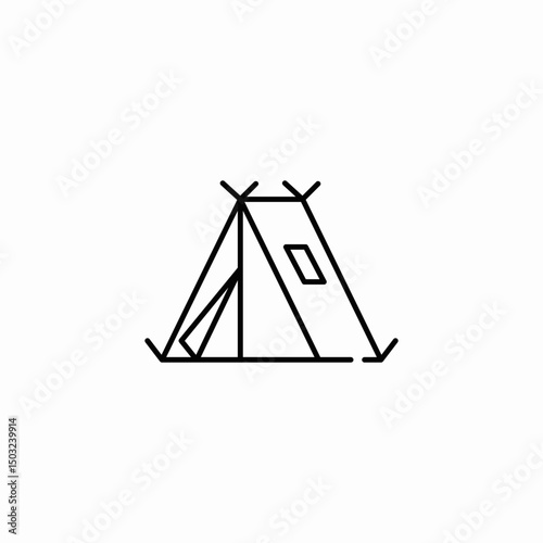 camping tent icon sign vector