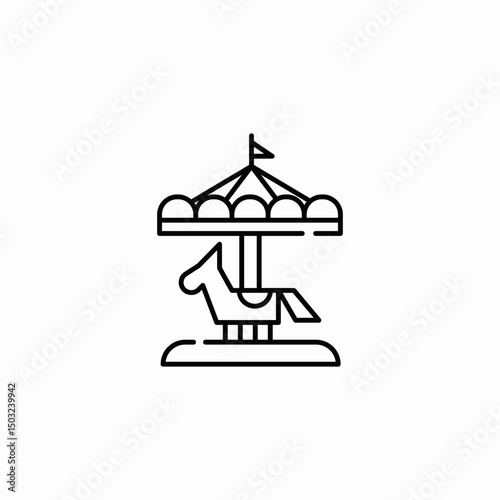 carousel ride icon sign vector